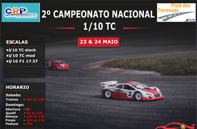 2ª Prova do Campeonato Nacional 1/10 TC Stock, Mod e Trofeu F1